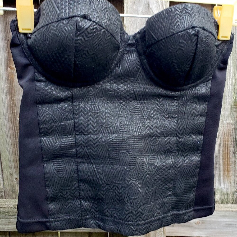 Strapless jacquard bustier top